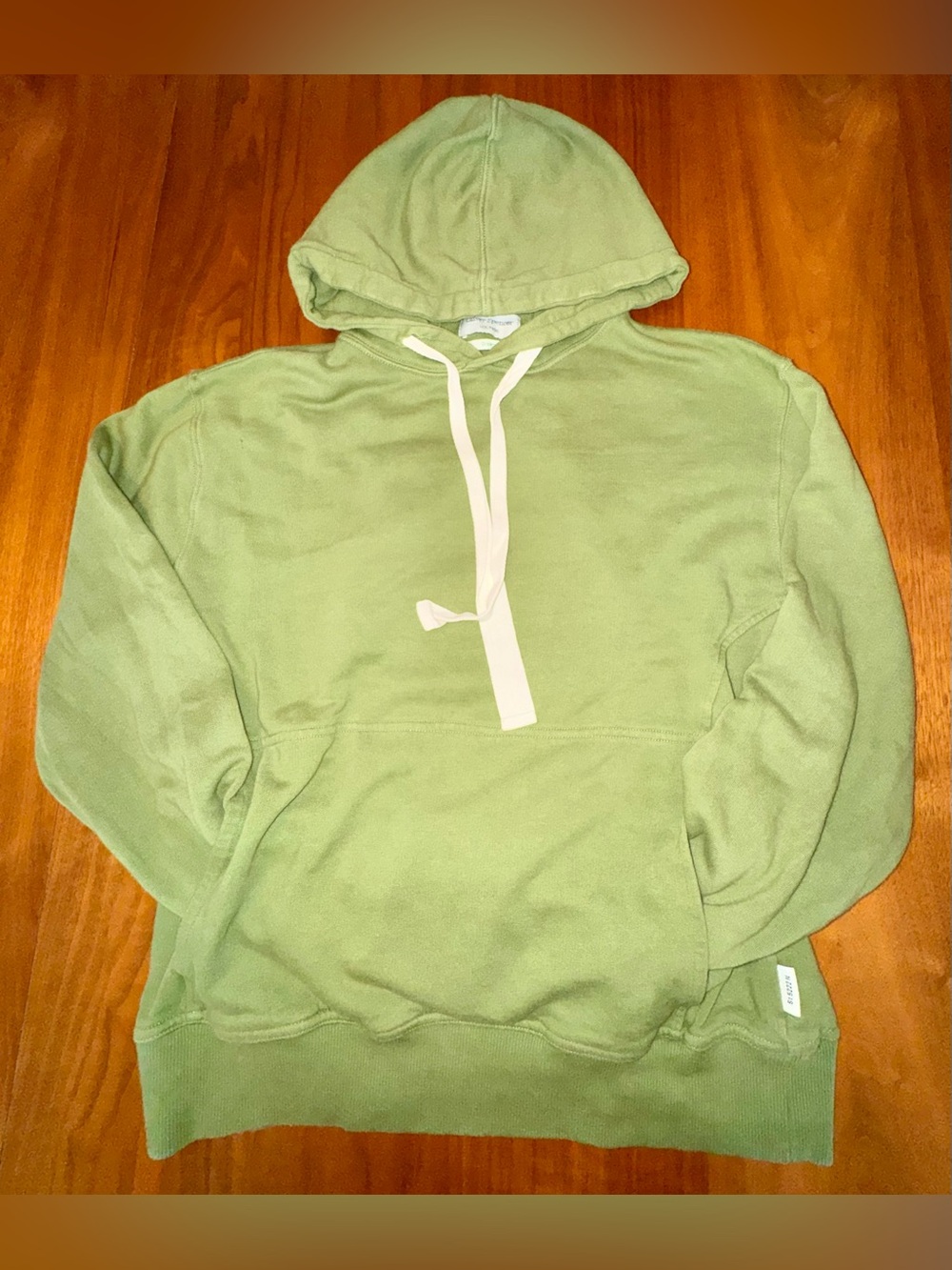 Oliver Spencer Premium Organic Cotton Sage Green Hoodie with Drawstring, Size S